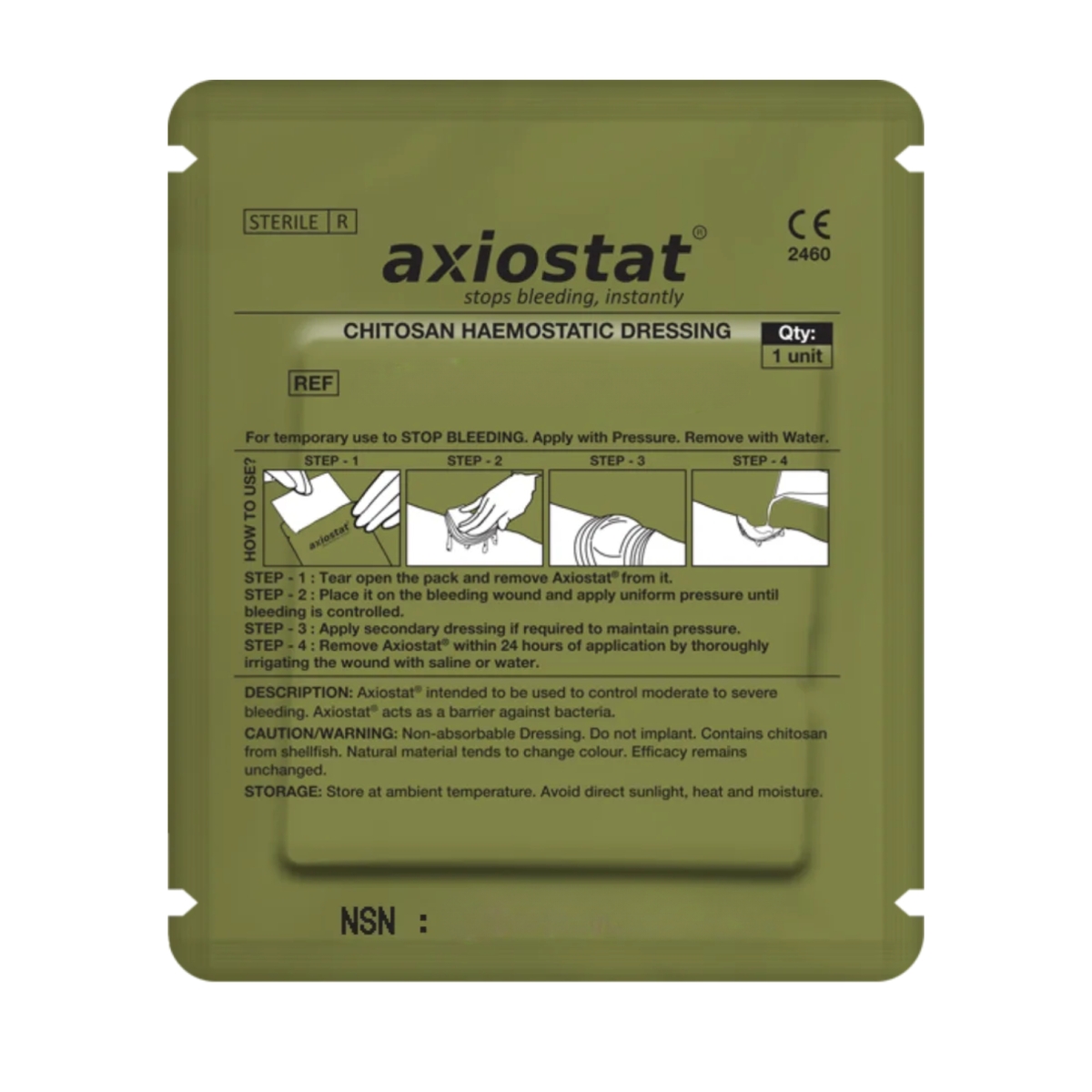 Axiostat 150cm Z Fold Haemostatic Gauze Axiostat 150cm Z Fold Haemostatic Gauze