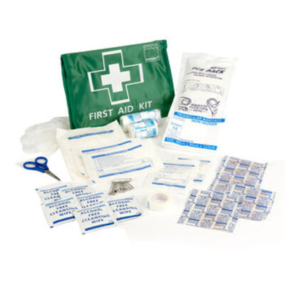 40 Piece Home/Car First Aid Kit In Green Roll Bag