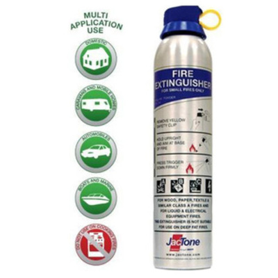 JACTONE 600g ABC Powder SILVER Aerosol Extinguisher - BS6165