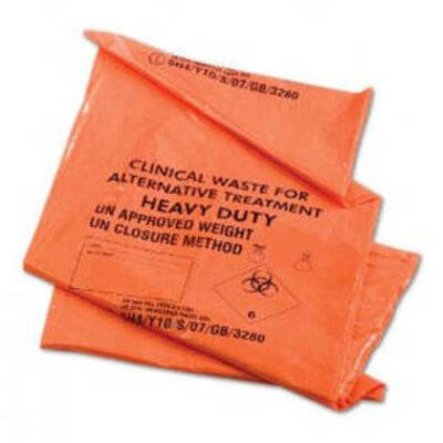 Orange Clinical Waste Bags - 71x99cm - Heavy - 4 Rolls of 25