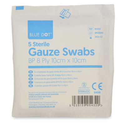 Non Woven Sterile Swabs 10 x 10cm (PK5)