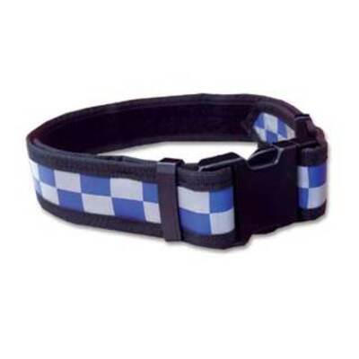 Reflective Rigid Utility Belt - Blue & Silver Checks - Large