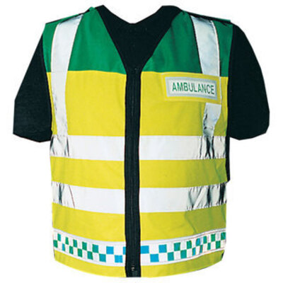 Hi-Vis Waistcoat 3 - Green & Yellow Medium 42"