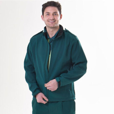 Mens Ambulance Soft Shell Jacket in Bottle Green Large