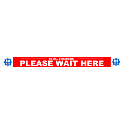 Please Wait Here Floor Sign