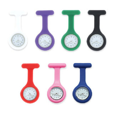 Silicone Nurses Fob Watch - Analogue - Red