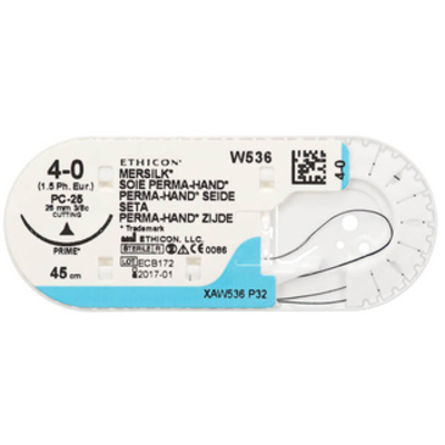 W536 Mersilk Suture - Size 4/0